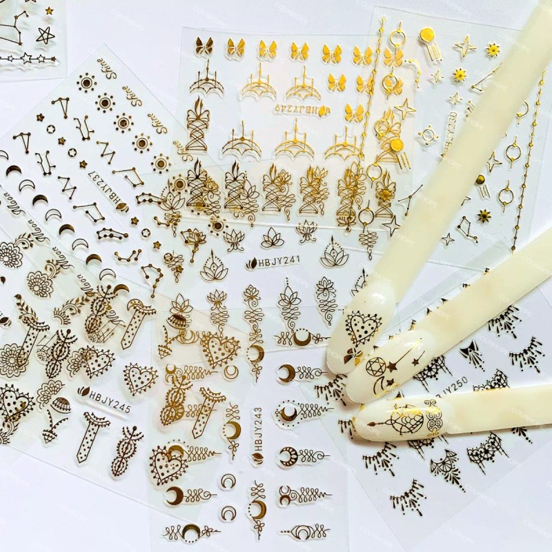 Courhope Stickers Uñas Decoracion De Uñas Pegatinas Luna Nails 24