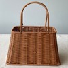 Plastic Imitation Rattan Basket Rustic Imitation Handwoven Picnic Basket Wtih