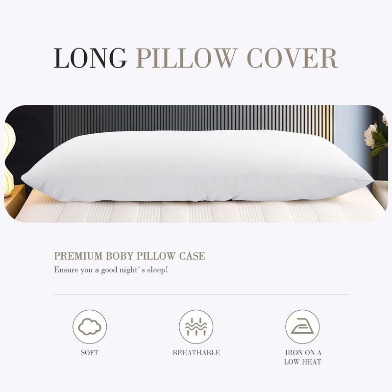 WishSmile White Body Cooling Pillowcases,1 Pack,20x54 inches