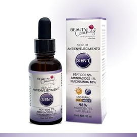 Beauty Coaching - SERUM ANTIENVEJECIMIENTO - 3 en 1 - Péptidos 5% Aminoácidos 1% Niacinamida 10% - 30 ml.