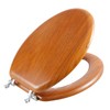 Angel Shield Durable Wood Veneer Natural Toilet Seat Metal Hinged