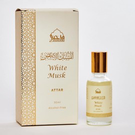 Dukhni White Musk Attar Oil by Dukhni | Arabic perfume oils for men and women | 30ml Pure musky attar roll on perfume, alcohol free mild scent | Eid, Ramadan, Umrah Gifts & Hampers, Vegan Islamic Fragrances