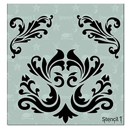 Flourishes 1 Stencil 5.75" x 6" - Durable Quality Reusable Stencils for Painting - Create Stencil Crafts and Decor - Decor on Walls Fabric & Furniture Recyclable Art Craft - 5.75" x 6"