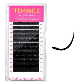 TDANCE Air Flat Lashes 0.15-0.2mm Super Soft Ellipse Matte Black Eyelash Extensions (Salon Use)