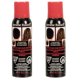 Jerome Russell Spray On Hair Color Thickener Jet Black - Instant Bald Spot Root Cover Up, Hair Thickener Spray for Fine and Thinning Hair, 3.5 oz, 2-Pack