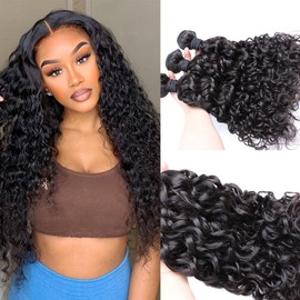 ELIHAIR Water Wave Human Hair 3 Bundles For Black Women African Americans Pre Plucked Hairline 18"18"18"