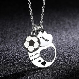 FYXYZ Soccer Necklace Soccer gifts for Women Sports Fan Jewelry Gift for Soccer Player