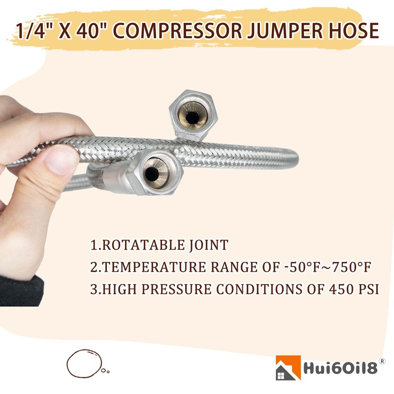 1/4" x 40" Compressor Jumper Hose (1/4" NPT Connector x