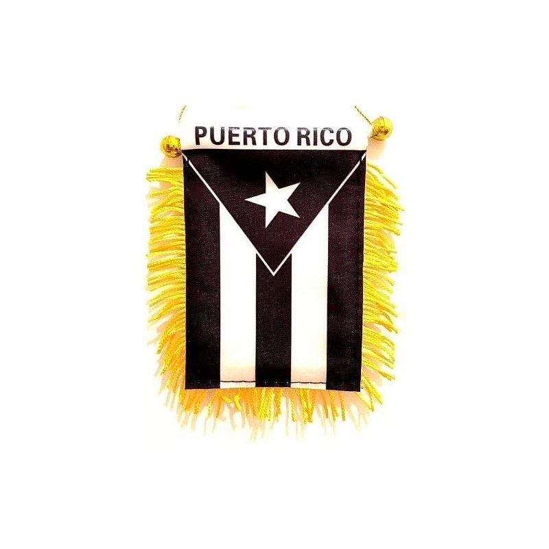 Set of Puerto Rico Black & White Window Hanging Car