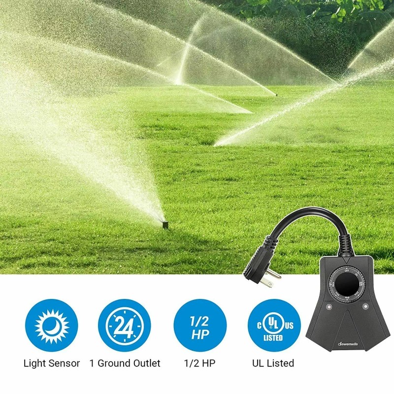 DEWENWILS Digital Outdoor Timer Waterproof Plug in Light Timer Switch