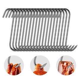 Sivono Pack of 20 Stainless Steel Butcher Hooks, S-shaped Wall Hooks, Smoking Hooks, Meat Processing for Hanging, Butchers, Smoking, Grilling, and Hanging to Dry (15 cm)