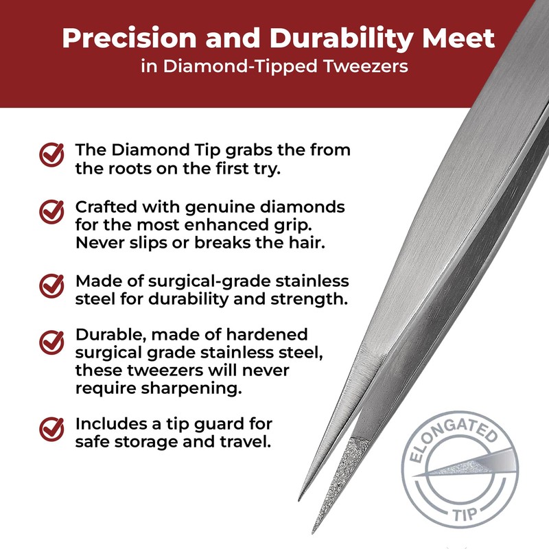 World's Best Tweezers Diamond Tip Tweezer (Professional)