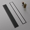 EBYTE Black Linear Shower Drain 24 Inch - SUS 304