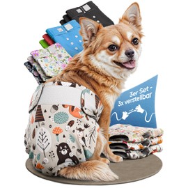 HUND IST KÖNIG Dog Nappies for Female Dogs (Pack of 3) - Highly Absorbent Heat Pants for Female Dogs with 3-Way Adjustment - Environmentally Friendly Dog Nappies, Dog Panties Heat & Incontinence