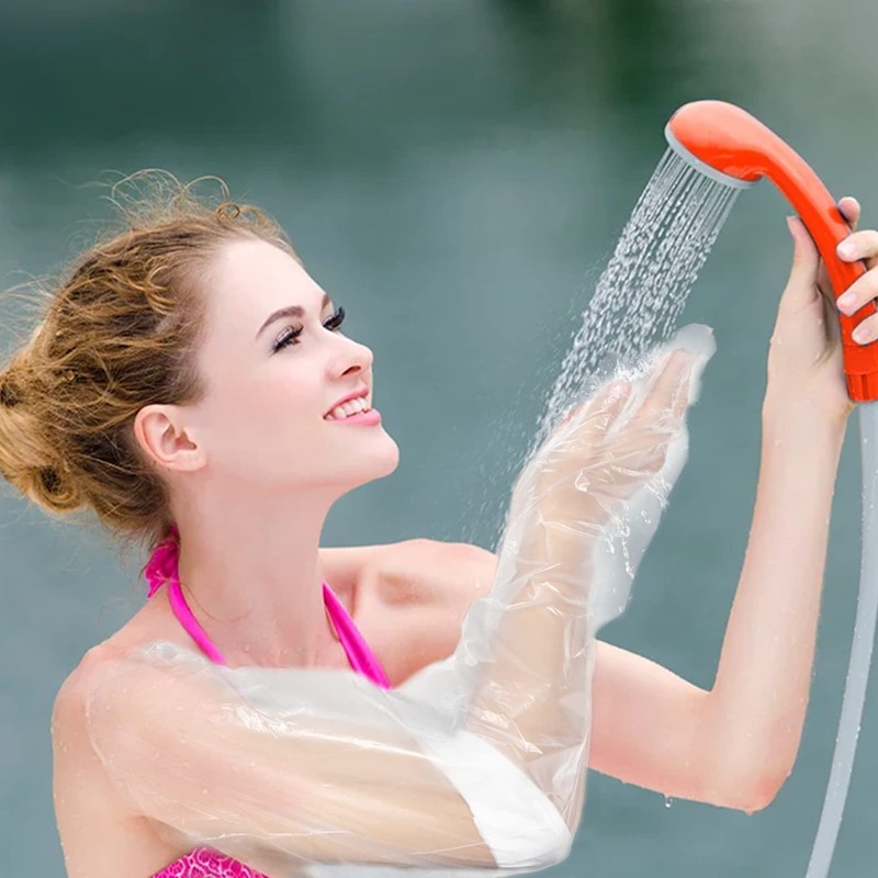 YIQXKOUY 100 Pieces Disposable Long Arm Gloves Dressing Gutting Gloves