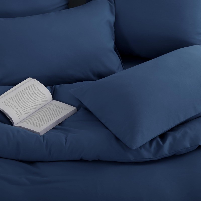 Aisbo Pillowcases 2 Pack - Navy Blue Standard Pillow Case