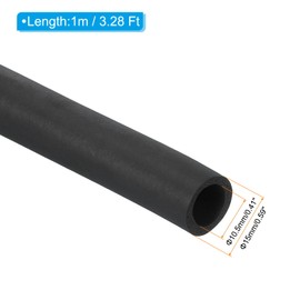 PATIKIL 10.5mm ID x 15mm OD x 1m Long Pipe Insulation Foam Tube, Pipe Cover Wrap Roll EPDM Bar Tubing for Handle Grip HVAC Air Conditioner Units, Black