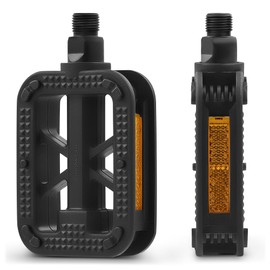 VIRIBUS 9/16 Inch Bike Pedals, Professional Bicycle Pedals with Nonskid Platforms & Reflectors, Waterproof BMX Pedals Compatible with Most Road Bike Mountain Bike Tricycle Electric Bike Kids Bike