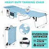 Oversized Tanning Lounge Chair for Outside, Heavy Duty Chaise Lounge