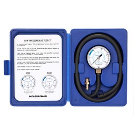 Measureman Kit de prueba de presión de colector de gas natural o gas LP, 0-10 "W.C., 1/4" NPT, manguera de 40" de longitud