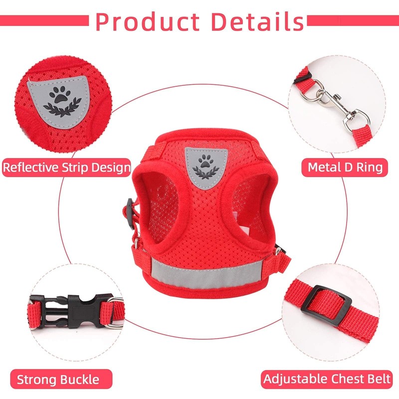 Cat & Dog Vest Harness - All Weather Mesh, Reflective