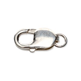 925 Sterling Silver Oval Lobster Claw Clasp with Open Ring 22.9mm Made in Italy by CRAFT WIRE