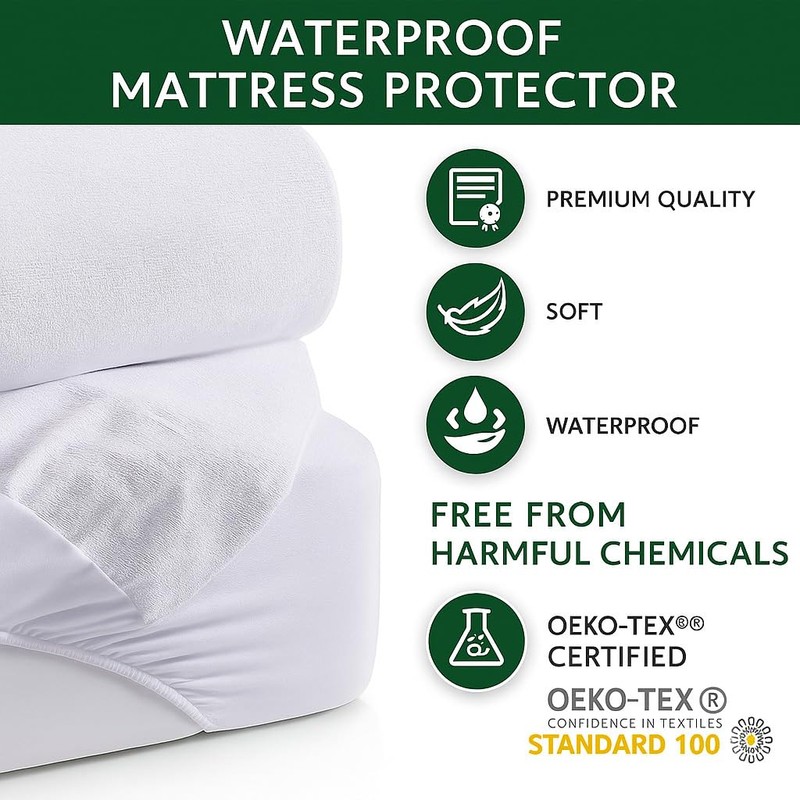 Dudu N Girlie Waterproof Pillow Protector Zipped 2 Pack Cotton
