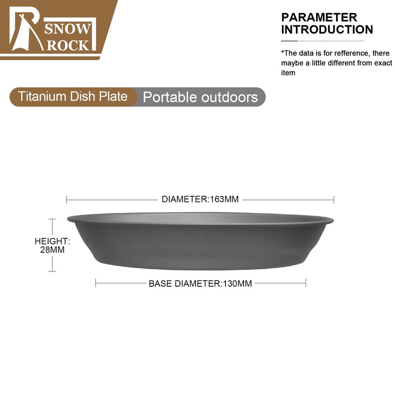 Snow Rock T-3371 Titanium Dish Bowl Titanium Tableware Lightweight Tableware