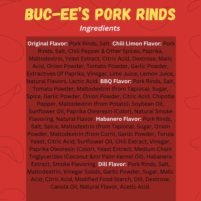 Pop SNAX Bucee Pork Rinds, BBQ, Keto Friendly, BBQ Flavor,