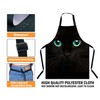 Xuwenz Black Cat with Green Eyes Kitchen Apron for Women