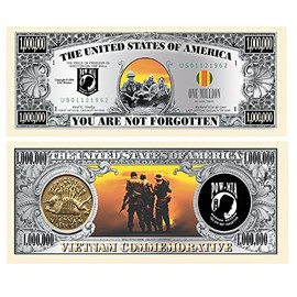 American Art Classics Pack of 50 - POW/MIA Vietnam Memorial Million Dollar Bill