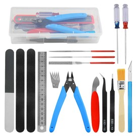 XINGYHENG 20PCS Modeler Basic Tools Craft Set for Gundam Model Tools Kit with Plastic Box for Model Assemble Car Hobby Model Building Repairing and Fixing DIY Craft kit