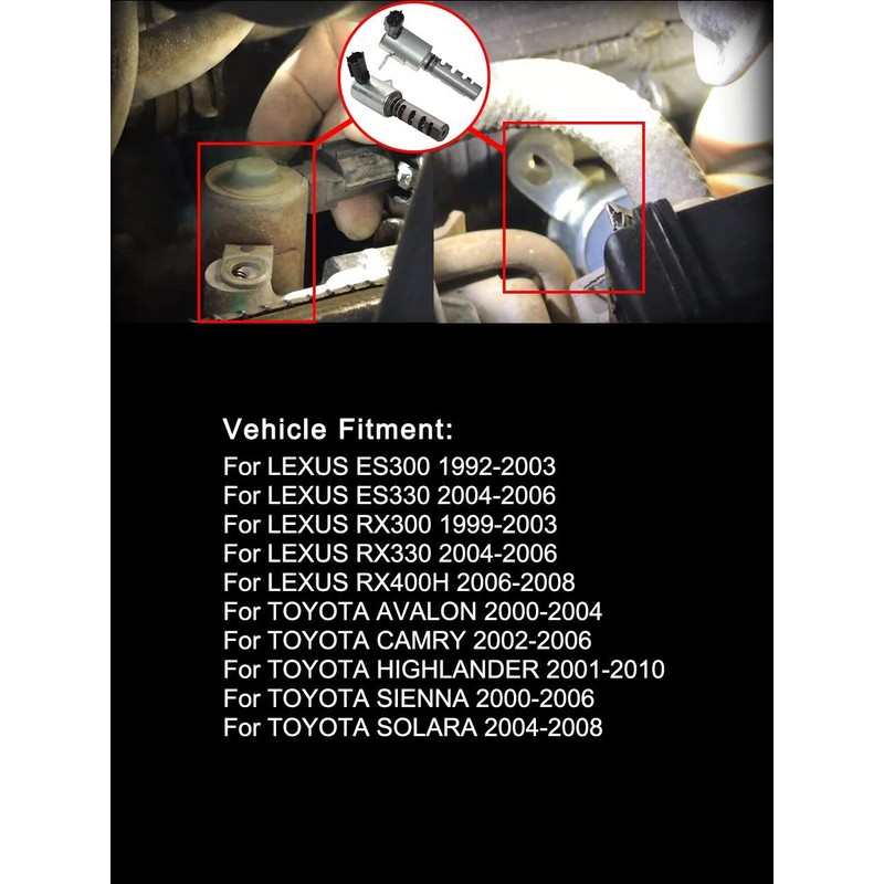 Pair Left & Right Engine Variable Valve Timing (VVT) Solenoid