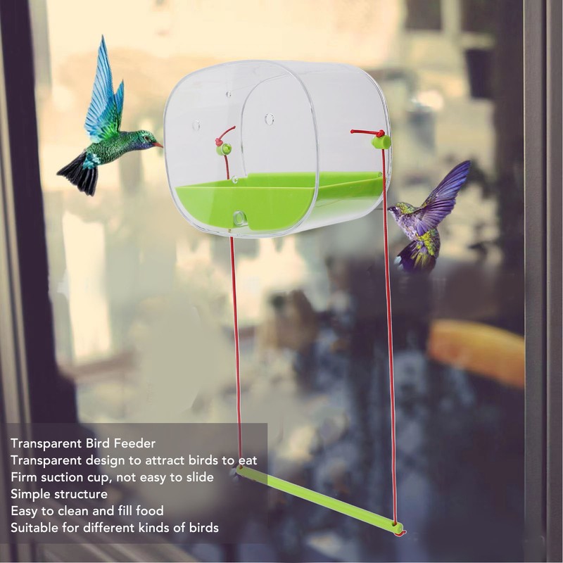 Transparent Bird Feeder with Strong Suction Cup Multifunctional DIY Innovative