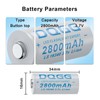 ABCTOY 16340 Rechargeable Battery 2800mAh 3.7V Button Top 16 Pack
