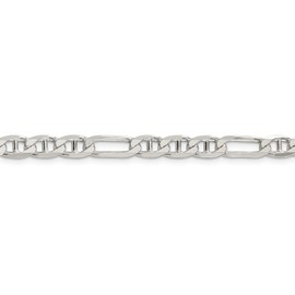 Solid 925 Sterling Silver 5.5mm Figaro Anchor Mariner Chain Necklace 18" - with Secure Lobster Lock Clasp