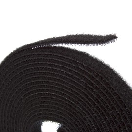 Fire Retardant Reusable Cable Ties Roll, Heat Resistant Ties, Cut to Length Roll, 1/2" Wide, 16 Feet Long - Black