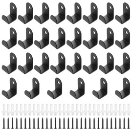 JJWUYUE Pack of 30 Coat Hooks Wall Hooks for Screwing Wall Hooks Coat Hooks Black Single Metal Hooks for Bedroom Bathroom Living Room Kitchen Garage Clothes Coats Towel Jacket Hooks