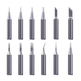 Pack of 12 900 m Soldering Tips, Replacement Soldering Tips for Soldering Station, Welding, Soldering etc., Soldering Tips Reactivator (Silver)