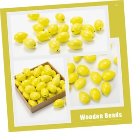 20St Perlen aus Zitronenholz Massenperlen schmuck perlen Bausatz Tonperlen hühner gieskanne kinderspielzeug Holzperlen handgemachte DIY-Perlen Hemu Yellow Operitacx