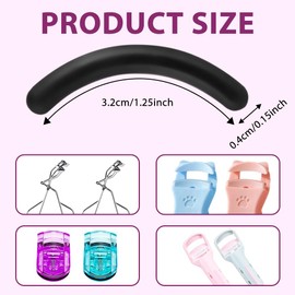 BUTBU 100 Stück Ersatzpads, Wimpernzange Gummi, Universal Ersatzgummis für wimpernzange, Schwarze-Wimpernzange Pads, Make-up Werkzeug für Frauen und Mädchen