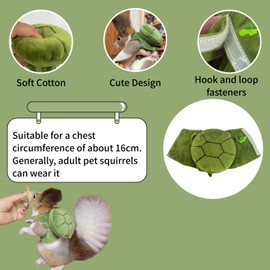 Cute Squirrel Costumes Turtle Shell Kawaii Squirrel Clothes for Small Rabbit Guinea Pig Ferret and Other Small pet (Medium)