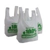 100% Degradable White Vest Carrier Bags 11" x 17" x