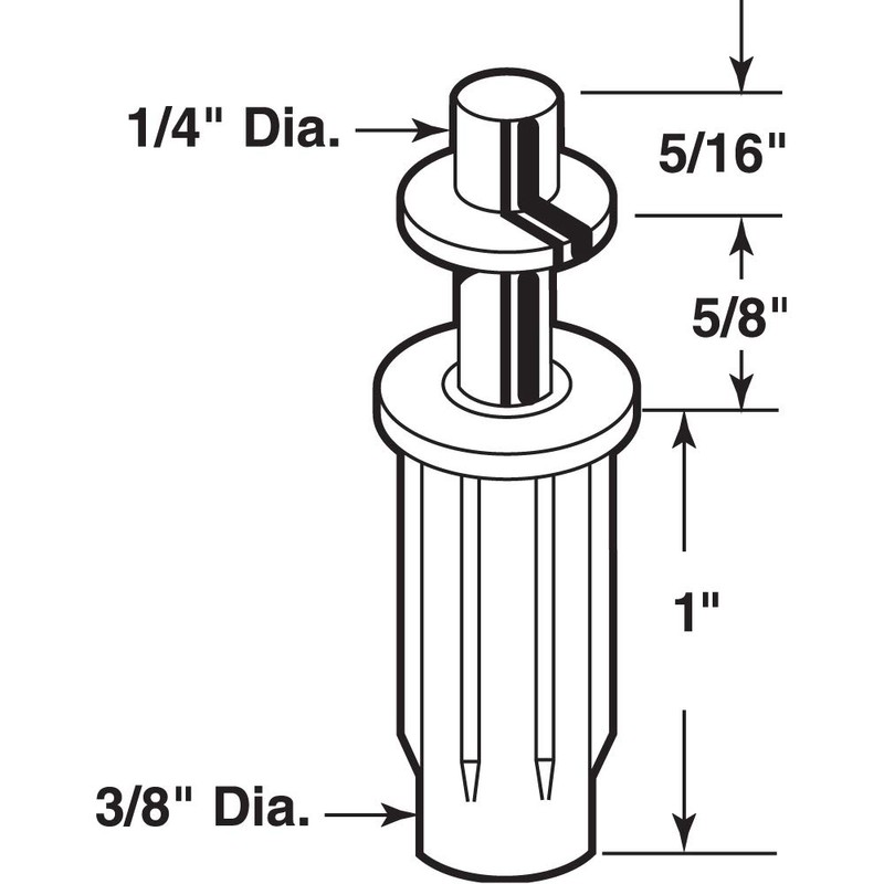 Prime-Line MP6700 3/8 In. Nylon Spring-Loaded Top Pivot with 1/4