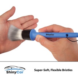ShinyCar® UK: 5x Professional Premium Detailing Brushes, Ultra-Soft, Non-Scratch, For Cleaning/Washing Cars. Each Detail Brush Is Safe For Valeting Delicate Surfaces, Inc. Paintwork & Alloy Wheels