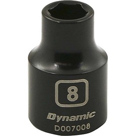 Dynamic Tools 3/8-Inch Drive 6 Point Metric, 8-Millimeter Standard Length, Impact Socket