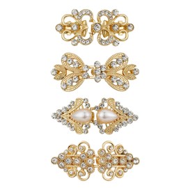 DEVPSISR 4pcs Shirt Dress Cardigan Clip,Women Sweater Shawl Clips for Clothing,Gold