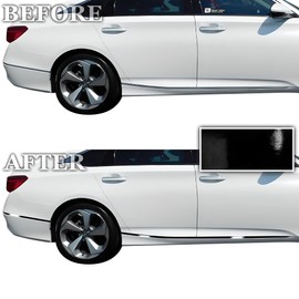 BOGAR TECH DESIGNS Lower Side Chrome Delete Overlay Compatible with Honda Accord 2018-2022, Gloss Black