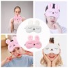 2 Stück Augenmaske Schlafmaske,Kinder,Sleeping Mask,3D Süße Hase Plüsch Schlafbrille Augenbinde,Mädchen,zum