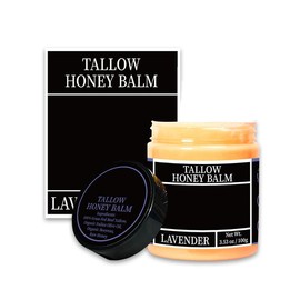 Organic Grass-Fed Beef Tallow Balm with Raw Honey - Mainly featuring honey, with a small amount of beef tallow,Skin Smoothing Firming Cream Handmade All-Natural Moisturizer for Soft, Smooth, Radiant Skin:_LAVENDER